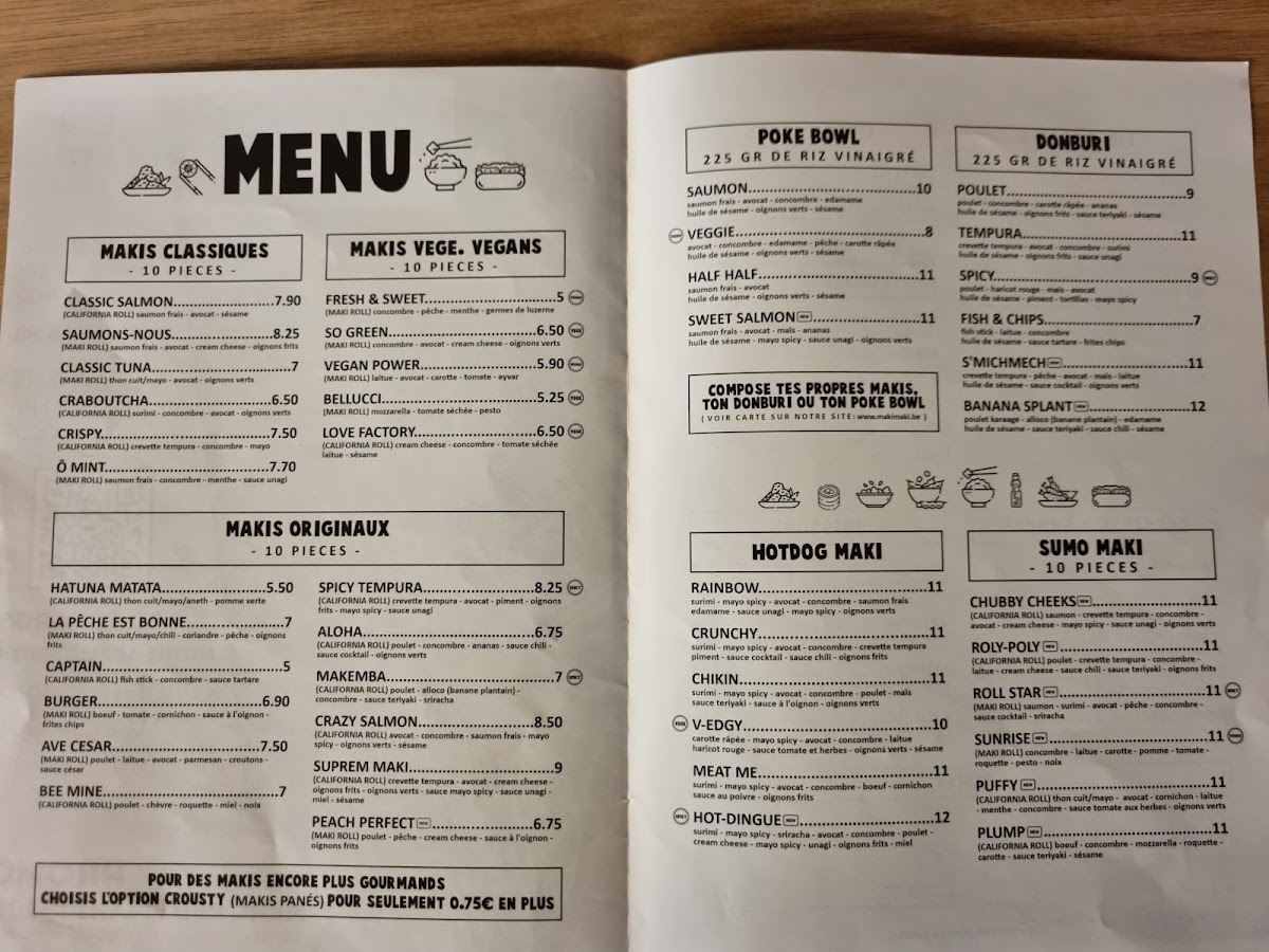 Menu Maki Maki - Uccle-7